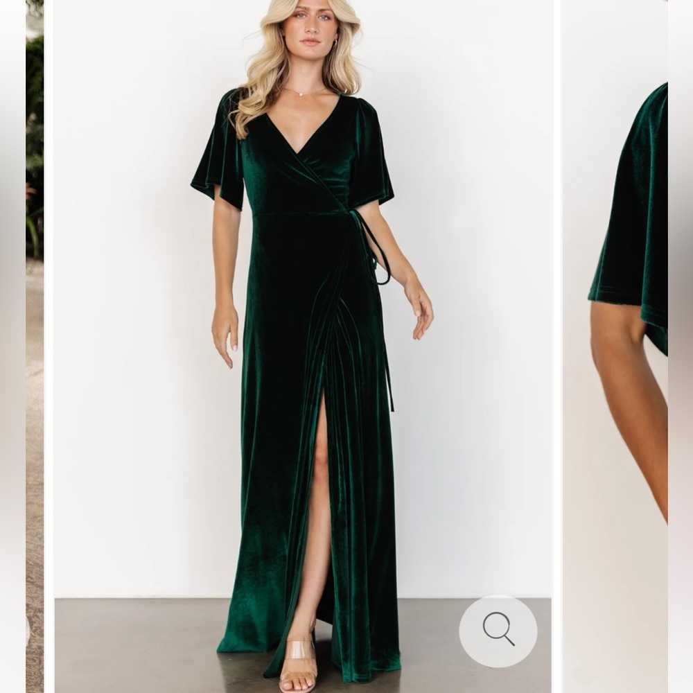 Baltic Born Deep emerald Green Maxi Dress witchy whimsy goth 1X - Picture 16 of 16
